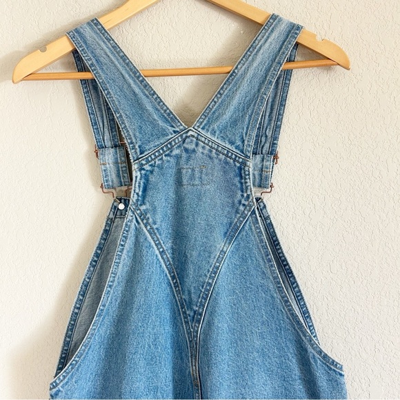 WRANGLER Classic Wide Leg Denim Overalls 70's Retro Size S - Picture 9 of 16